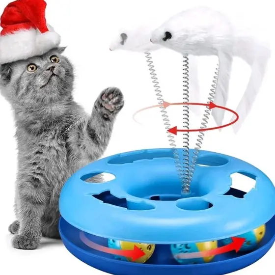 Arranhador Brinquedo Para Gatos Com Mola e Rato e Bola Kitty Ball