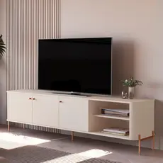 Rack Bancada Tucupí 180cm para TV até 75" com Pés de Metal
