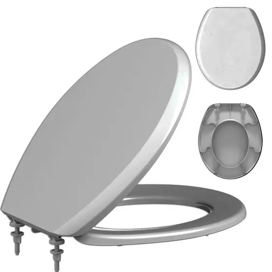 Assento Sanitario Cinza Lorenzetti Oval Universal Reforçado Injetado