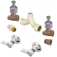 Kit Misturador De Chuveiro Michu Deca Água Quente E Fria Com Registros De Pressão E Adaptadores