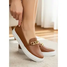 Tênis Feminino Sapatilha Casual Iate Slip On Calce Fácil Confortável Corrente Dynasty