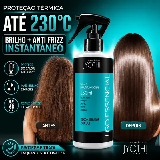 Spray Protetor Térmico Capilar Uso Obrigatório Para Chapa Secador Prancha Reconstrutor Capilar 250ml