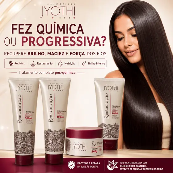 Kit Tratamento Hidratação Pós Química  E Progressiva Restauração Ultra Nutritiva Antifrizz Jyothi