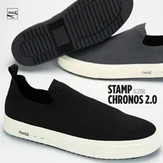 Tênis Coca Cola Slip On Calce Fácil Stamp Chronos 2.0 Preto Cinza CC2350