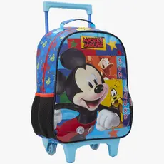Mochila de Rodinhas Escolar 14 Mickey Azul Claro 13261