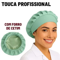 Touca cirúrgica  tamanho único feminina Forrada com Cetim Gorro enfermagem veterinária odonto cozinheira