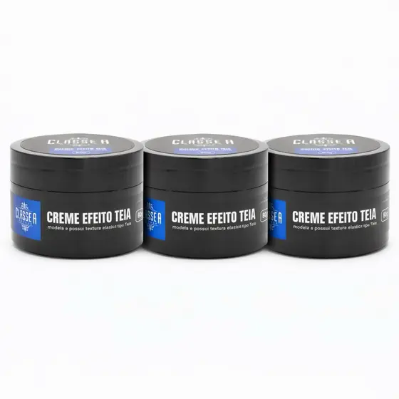 Kit 3 Pomadas Classe A Barber Creme Efeito Teia 80g Modeladora