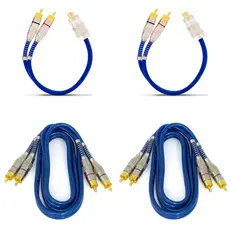 Kit 2 Cabos Rca 1m 5mm + 2 Cabos Y 2 Machos 1 Fêmea