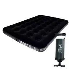 Colchão Casal Inflável Deluxe Confortável Resistente Suporta Até 300kg Aveludado + Bomba de Ar 30cm