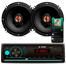 Kit Par Som Rádio Bluetooth + Alto Falante 6 Polegadas ou 5 Polegadas Triaxial Potente 200w 4Ohms Alta Potência