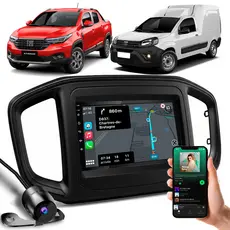 Multimídia 9 Polegadas Fiorino Strada  Com Carplay Android Auto Sem Fio Apps Gps + Moldura + Câmera de Ré