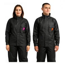 Conjunto Capa De Chuva Motoqueiros Exclusivo Gola Alto Feminino Impermeável Diversos Tamanhos -Preto