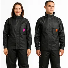 Conjunto Capa De Chuva Motoqueiros Pop Gola Preto Masculino e Feminino Impermeável Diversos Tamanhos