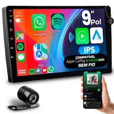 Central Multimídia 9 Polegadas Mp5 Carplay Android Auto Sem fio Aplicativos + Câmera de Ré - Roadstar