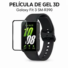 Película de Gel 3D para Samsung Galaxy Fit 3 SM-R390 Proteção de Tela TPU Flexível Borda Preta