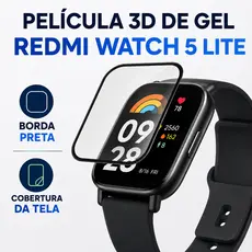 Película Gel 3D com Borda Preta para Xiaomi Redmi Watch 5 Lite Protetor de Tela Flexível