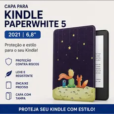 Capa Estampada para Kindle Paperwhite 5 2021 6,8 Polegadas Case Protetora com Tampa K5 Antirrisco