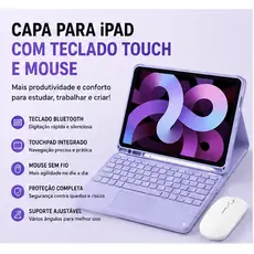 Capa com Teclado Touchpad e Mouse para iPad Pro 11 Air 4 5 2 1 iPad 5 6 Bluetooth Case Protetora