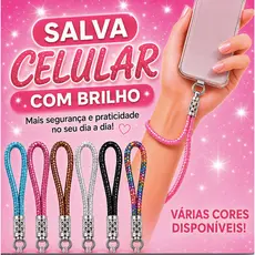 Salva Celular com Brilho Cordão Alça Pulso para Celular Anti-Perda Resistente Cordinha Universal para Smartphone
