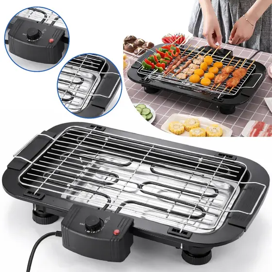 Churrasqueira Elétrica Top Portátil BAK Apartamento Sem Fumaça Grill Churrasco 110v 220v