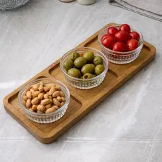 Petisqueira de Bambu Tábua de Frios e Petiscos Kit Petisqueira Mesa Posta