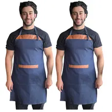 Kit 2 Avental Jeans Cozinha Hamburgueria Lanchonete Barbeiro