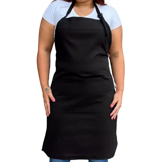Avental Brim Com Bolso Ajustador Garçom Uniforme Bar Chef Evento Chique Luxo