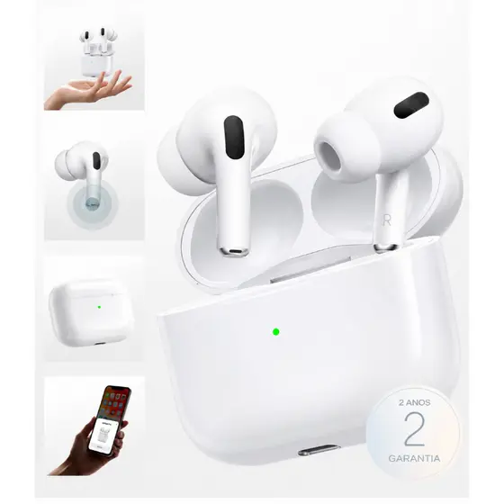 Fone de Ouvido Bluetooth Sem Fio TWS PRO 3 Com Microfone e Touch Para Celular Android e iOS