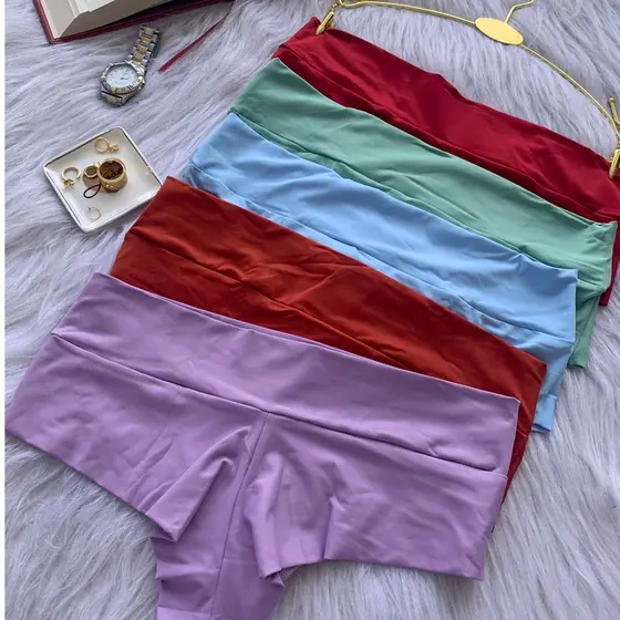 Kit Calcinhas Fio Duplo Cós Alto Conforto Não Marca Forro 100% Algodão Feminina
