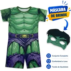Fantasia Infantil Hulk Super Herói Vingadores Cosplay Criança Fantasia Completa Com Máscara