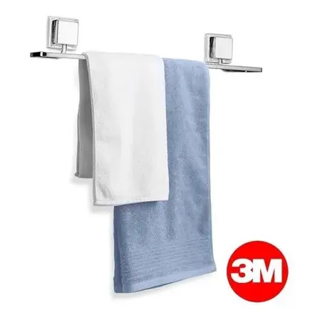 Suporte Porta Toalha De Banho Banheiro Sem Furos 3m Cromado