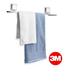 Suporte Porta Toalha De Banho Banheiro Sem Furos 3m Cromado