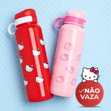 Garrafinha de Água Hello Kitty Squeeze 1 Litro Garrafa de Água Infantil Anti Vazamento Escola Creche