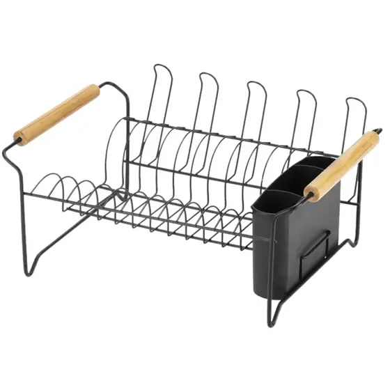 Escorredor De Louça Organizador De Pia Copos Pratos Porta Talheres Aramado Eco Design Preto Arthi