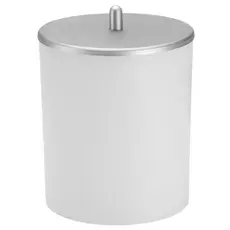 Lixeira 5 Litros Banheiro Pia Cozinha Escritório Lavabo Linha Conceito Branco com Tampa Prata ARTHI