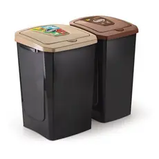 Kit Conjunto 2 Lixeiras Estação Para Coleta Seletiva 30 E 40 Litros Arthi