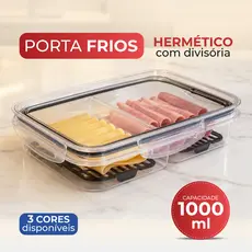 Porta Frios com Tampa Hermética Divisórias com Escorredor Porta Queijo Marmita com Divisória Primax