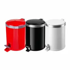 Lixeira Com Pedal 5 Litros Cesto De Lixo Plástico Cozinha Pia Banheiro Escritório Preto Vermelho Branco Viel