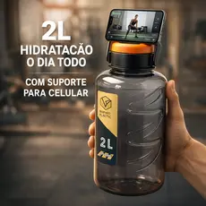 Garrafa de Água Monster 2 Litros Com Alça Suporte Celular Squeeze Grande