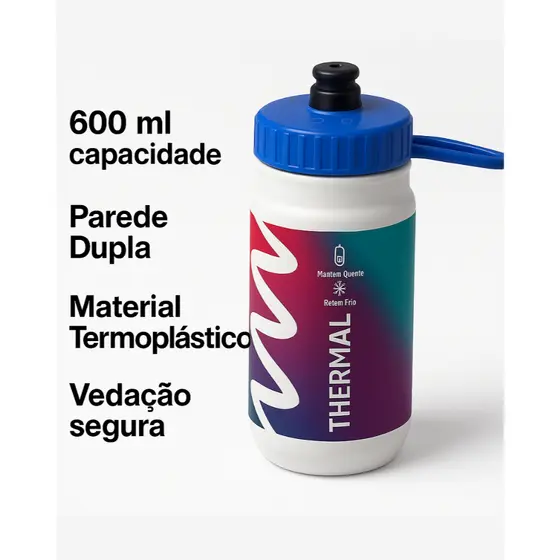 Garrafa Squezee Thermal Parede Dupla 600 Ml