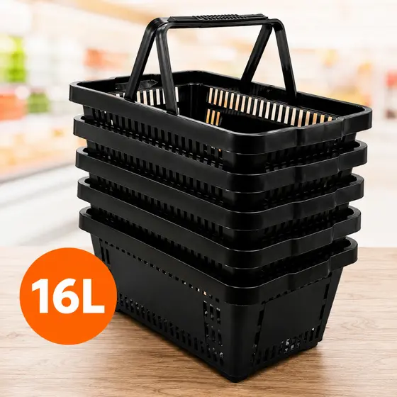 Kit Cesta Supermercado Cestinha Plastica Reforçada 16 Litros