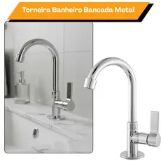 Torneira De Banheiro Pia Lavatorio Bancada Acabamento Em Metal 1198