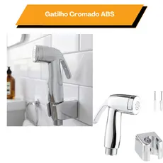 Gatilho Chuveirinho para ducha higiênica com suporte ABS cromado