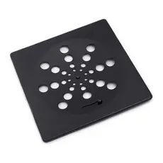 Tampa Ralo de banheiro 10x10 Quadrado PRETO ABS - banheiro ralo