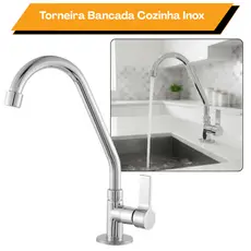 Torneira de cozinha bancada 1168 Metal & Inox C70 Bica Movel Luxo
