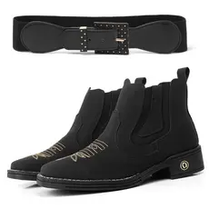 Botina Feminina Estilo Country Roça Bordada | Do 34 ao 40