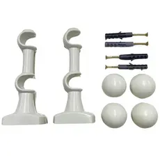 Kit de Suporte Para Cortina Varão Simples Par Com Ponteira Duplo Reforçado 19/19mm
