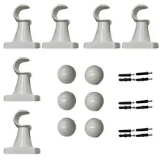 Kit Com 6 Suporte Reforçado para varão 28mm de cortina em plástico várias cores