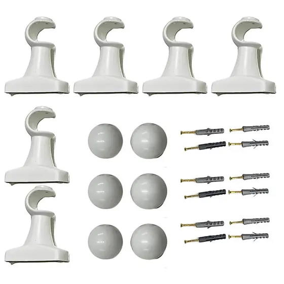 Kit Com 6 Suporte Reforçado para varão 19mm de cortina em plástico várias cores