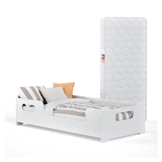 Cama com colchão Infantil Montessoriana Baixa Juvenil E Grade De Proteção Para Quarto De Criança Menina Menino Encanto